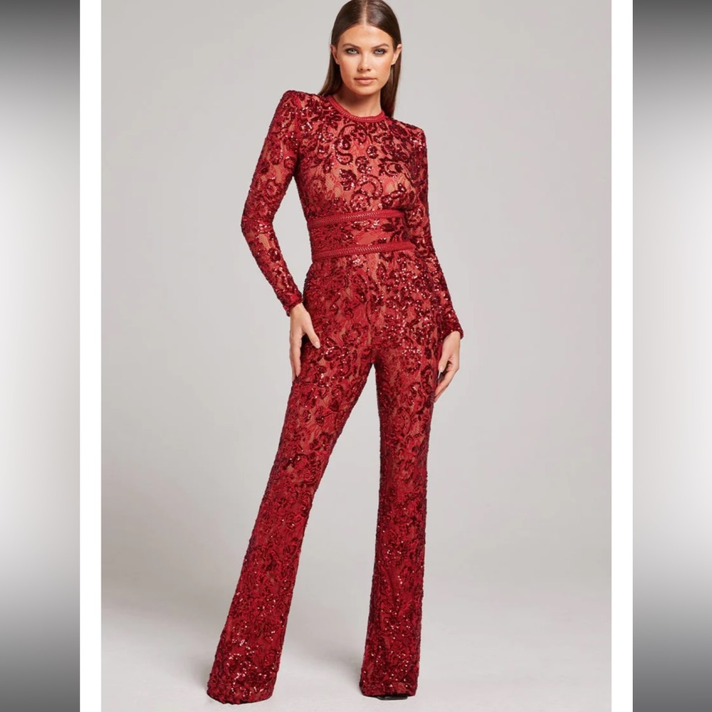 Nadine Merabi Red Bella Jumpsuit
